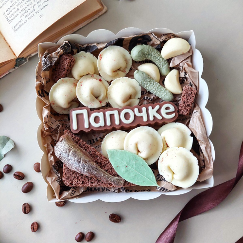 Набор с пельменями "Папочке" - кондитерская Кондитерское ПоЛе в Санкт-Петербург заказать торт десерт пирожное онлайн